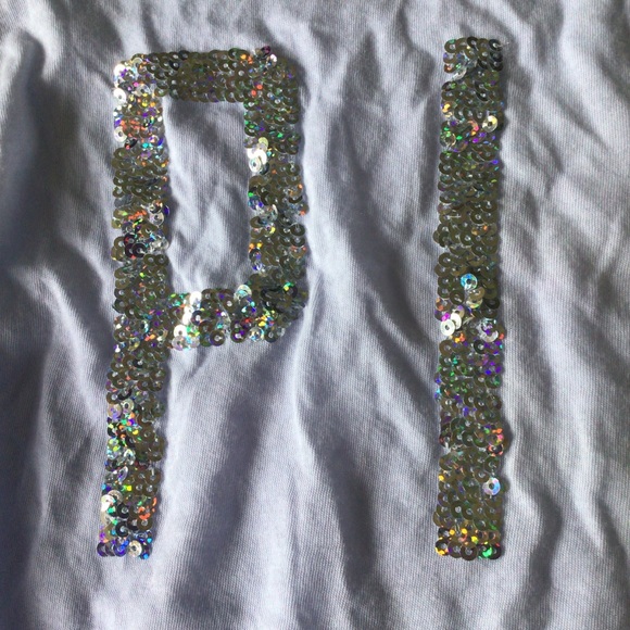 VICTORIAS SECRET PINK Y2K PURPLE SEQUIN TEE XS - Picture 12 of 14